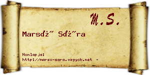Marsó Sára névjegykártya
