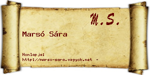 Marsó Sára névjegykártya