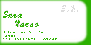 sara marso business card